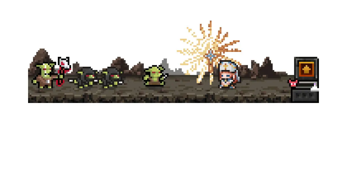 Priest de Task Bar Hero combattant dans une capture Steam officielle